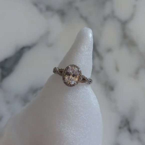 Engagement Ring Sterling Silver Cubic Zirconia Size 7 - Picture 9 of 16